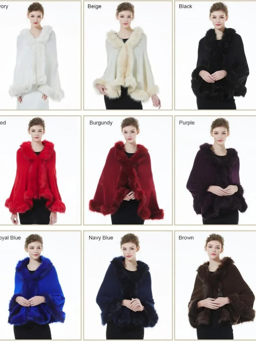 Faux Fur Shawl Wrap Stole Shrug for Bridal Winter Wedding - Elegant & Cozy